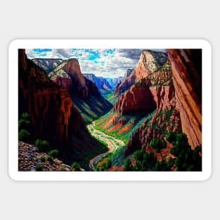 Mosaic Zion National Park Landscape | Angel's Landing | Utah Sticker